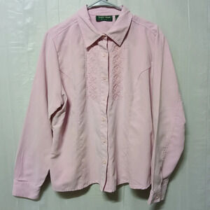 𝅺vintage Lemon Grass Studio Lightweight Jacket Light Pink Button Up Size XL